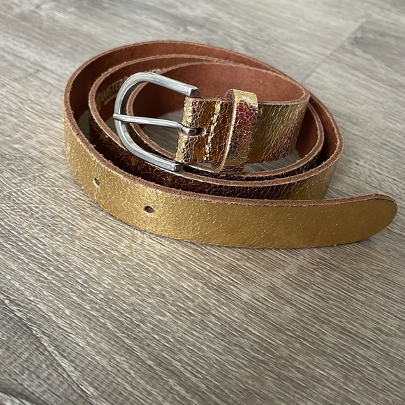 Amsterdam Heritage | 1” Gold Genuine Leather Belt SZ 85 - Picture 7 of 8